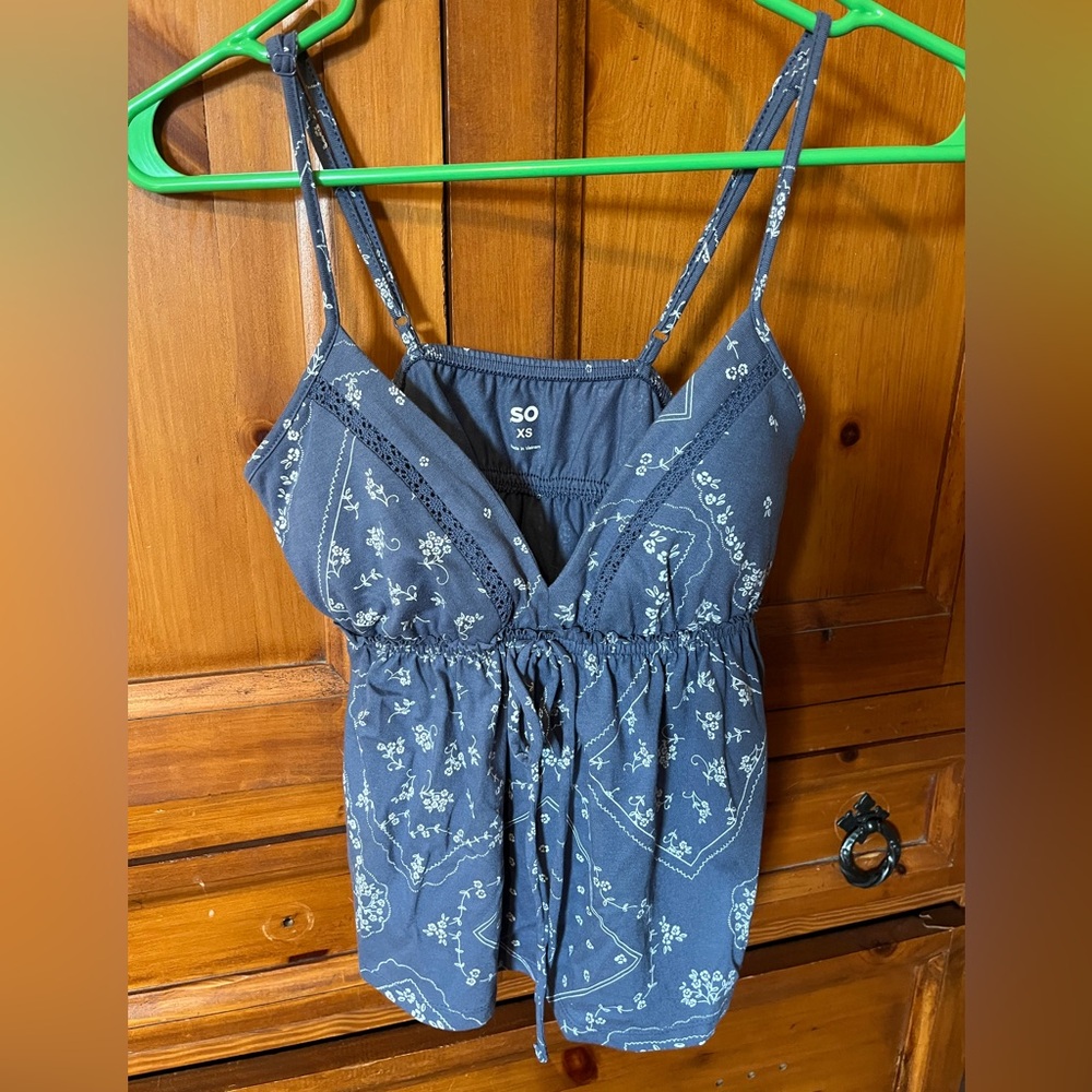 SO Blue Floral Tank XS